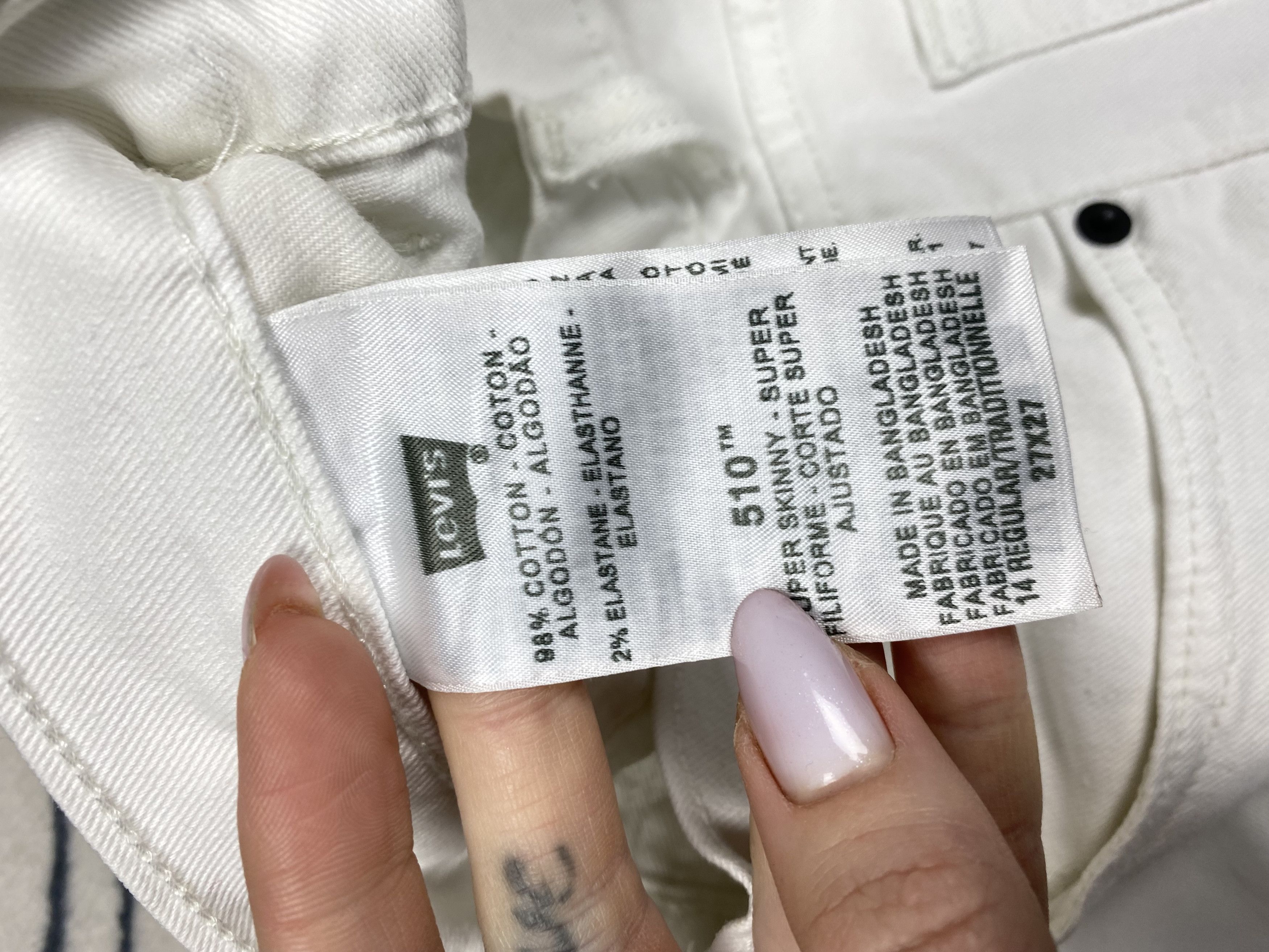 Levi's Vintage Clothing × Vintage Levis 510 Vintage WMNS White Denim Pants Jeans Size 36" / US 14 / IT 50 - 6 Thumbnail