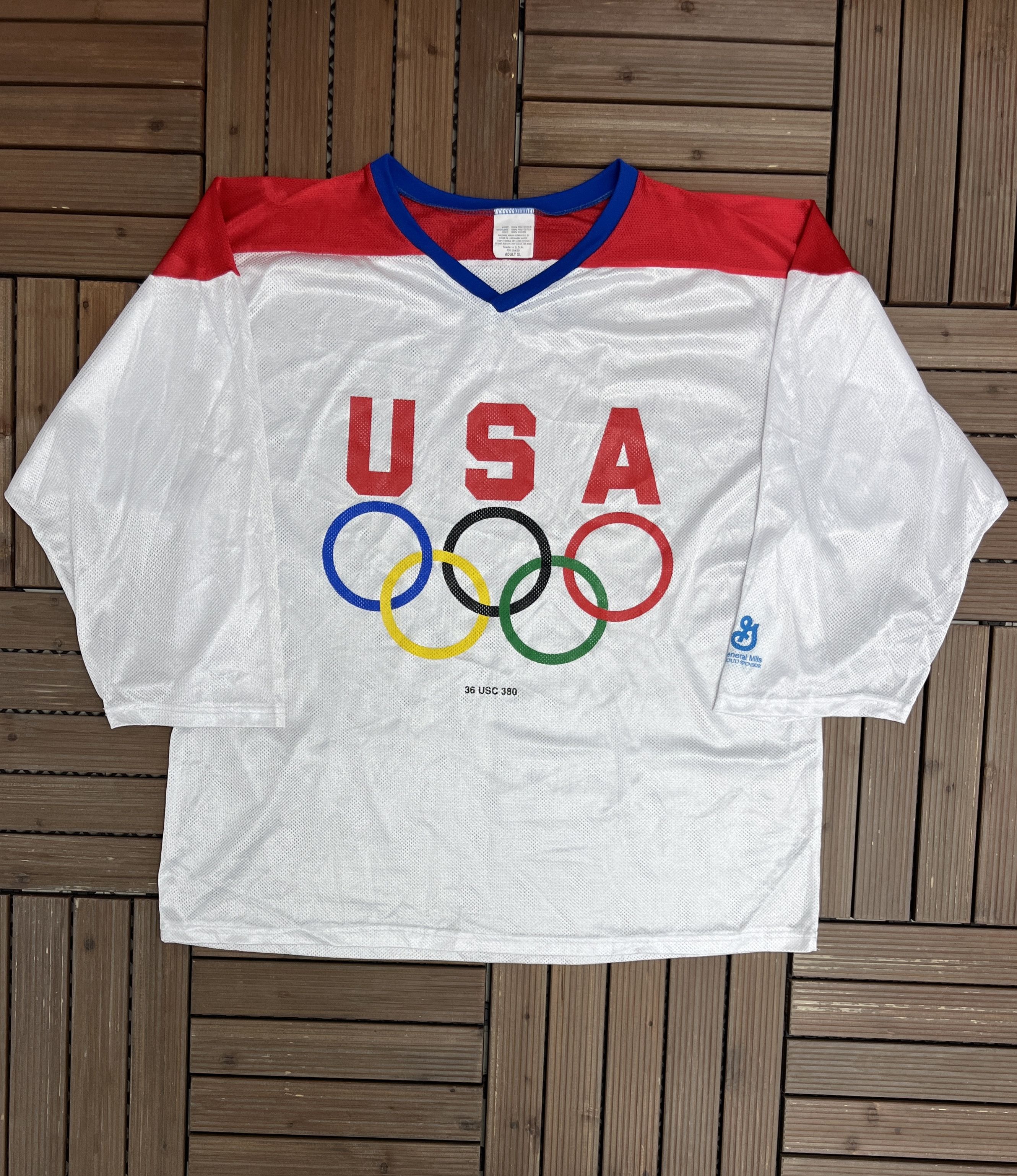 Vintage United States Olympics Graphic Vintage Hockey Jersey Size US XL / EU 56 / 4 - 1 Thumbnail