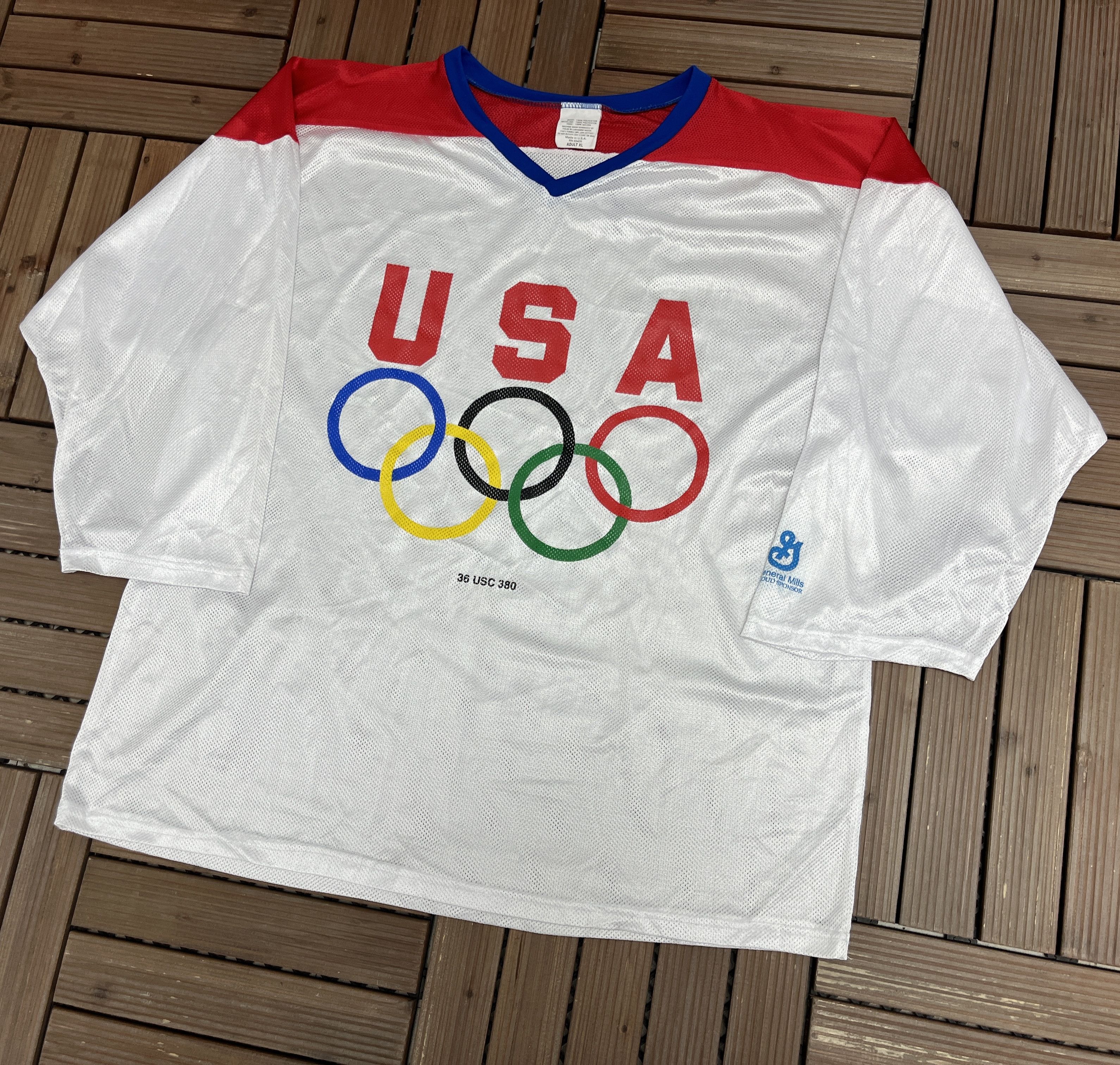 Vintage United States Olympics Graphic Vintage Hockey Jersey Size US XL / EU 56 / 4 - 3 Thumbnail