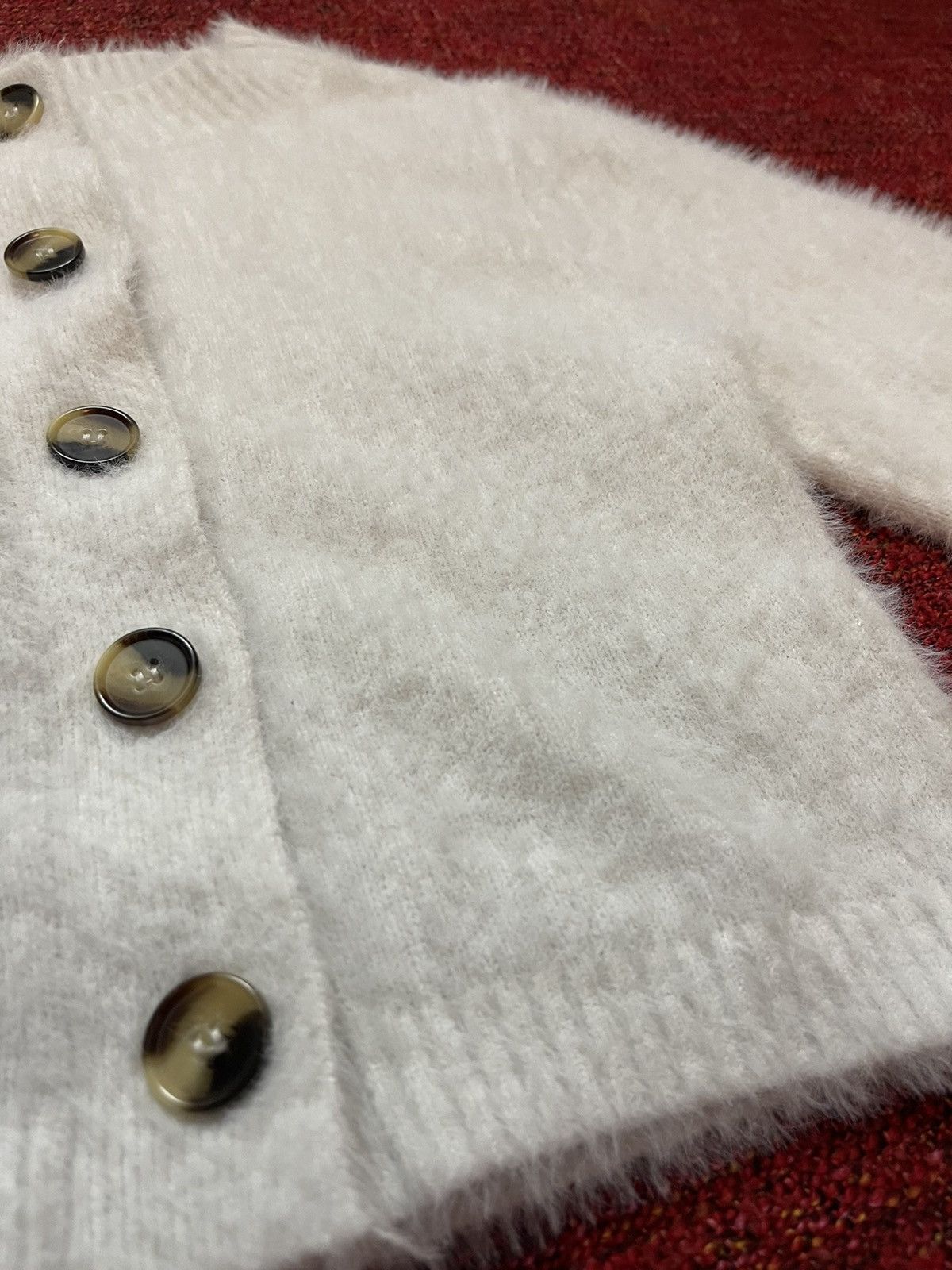FUZZI Avant garde Cropped Japanese fuzzy mohair style cardigan Size XS / US 0-2 / IT 36-38 - 3 Thumbnail