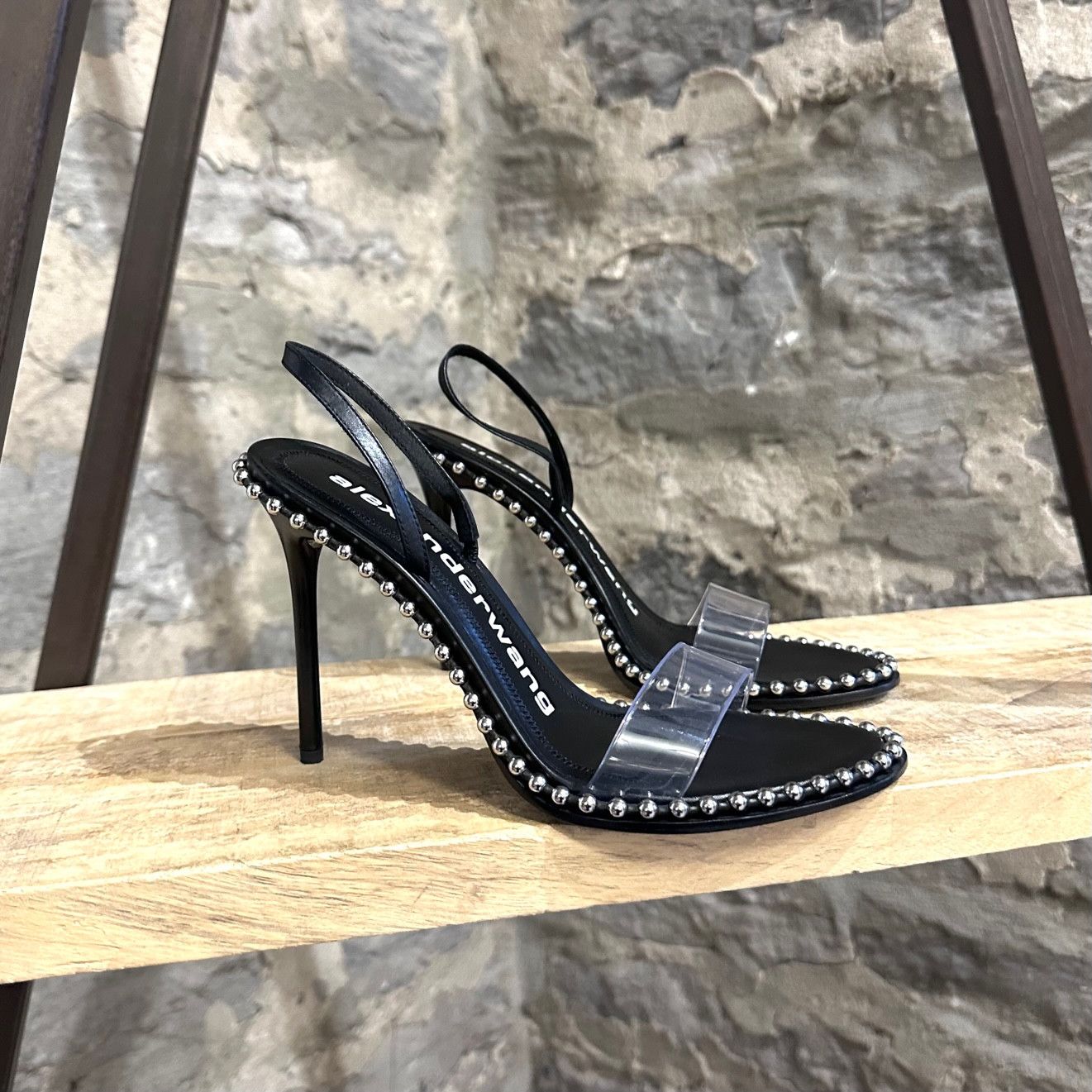 Alexander Wang Alexander Wang Studded PVC Black Nova Sling-back Sandals Size US 8.5 / IT 38.5 - 1 Thumbnail