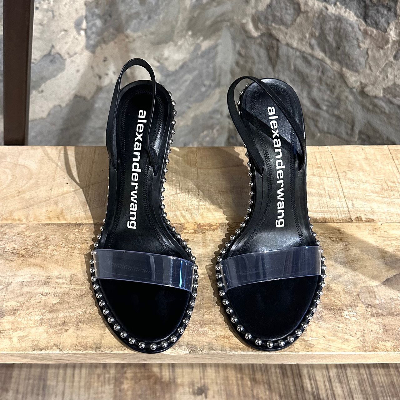 Alexander Wang Alexander Wang Studded PVC Black Nova Sling-back Sandals Size US 8.5 / IT 38.5 - 2 Thumbnail