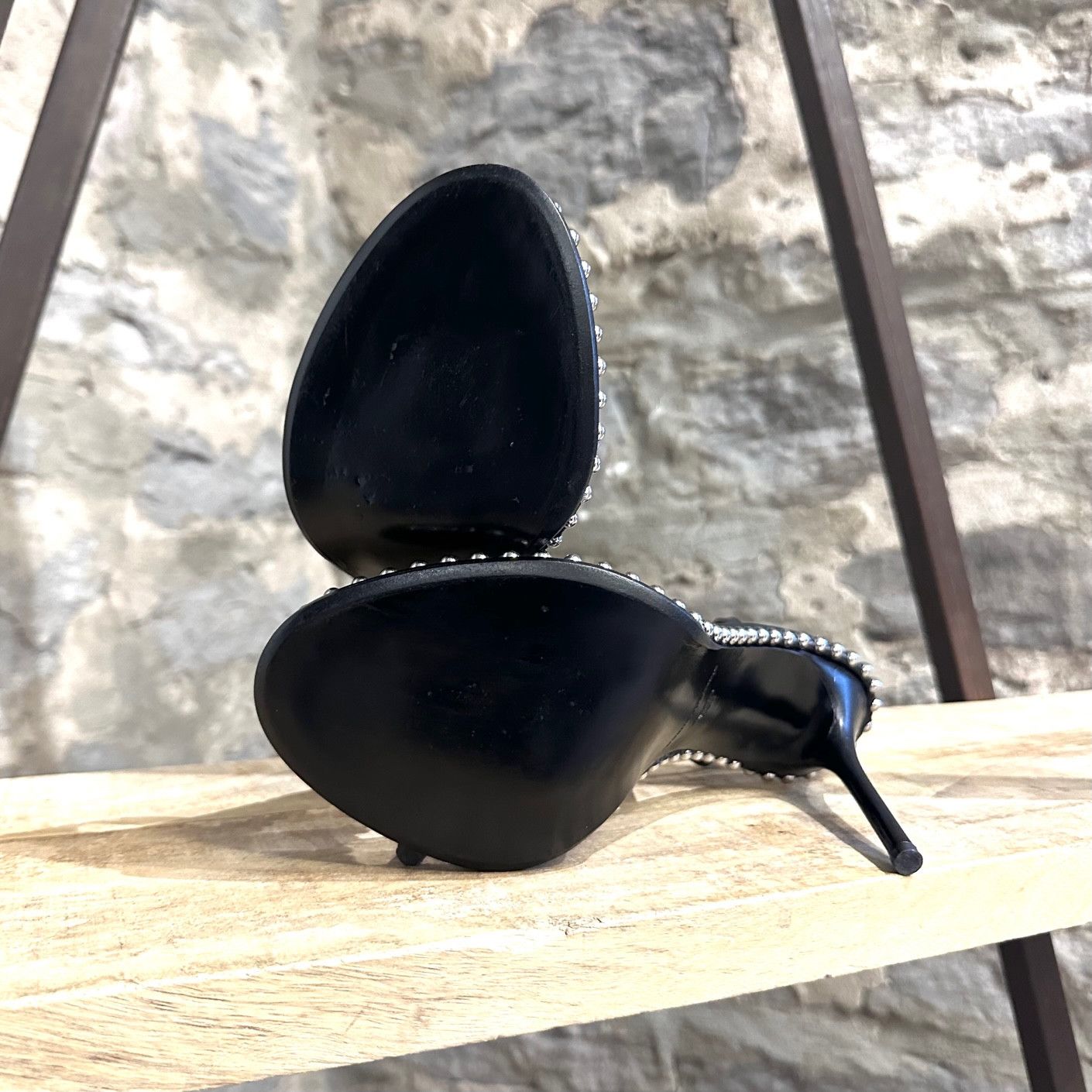 Alexander Wang Alexander Wang Studded PVC Black Nova Sling-back Sandals Size US 8.5 / IT 38.5 - 9 Thumbnail