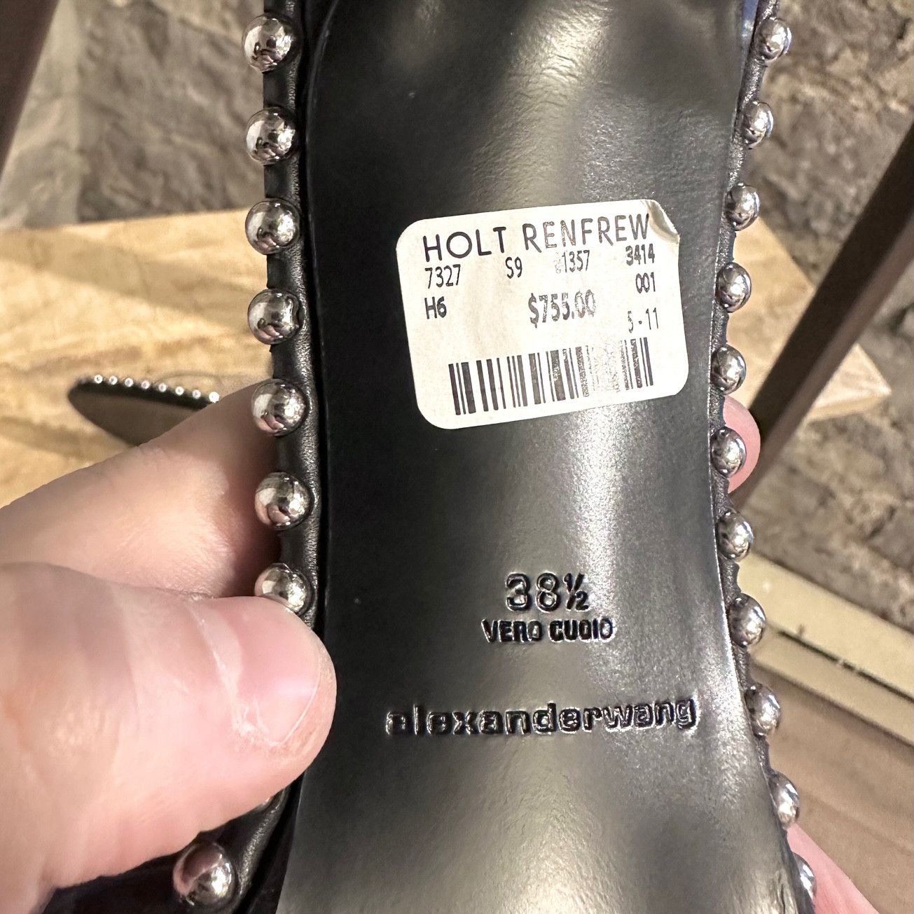 Alexander Wang Alexander Wang Studded PVC Black Nova Sling-back Sandals Size US 8.5 / IT 38.5 - 10 Thumbnail