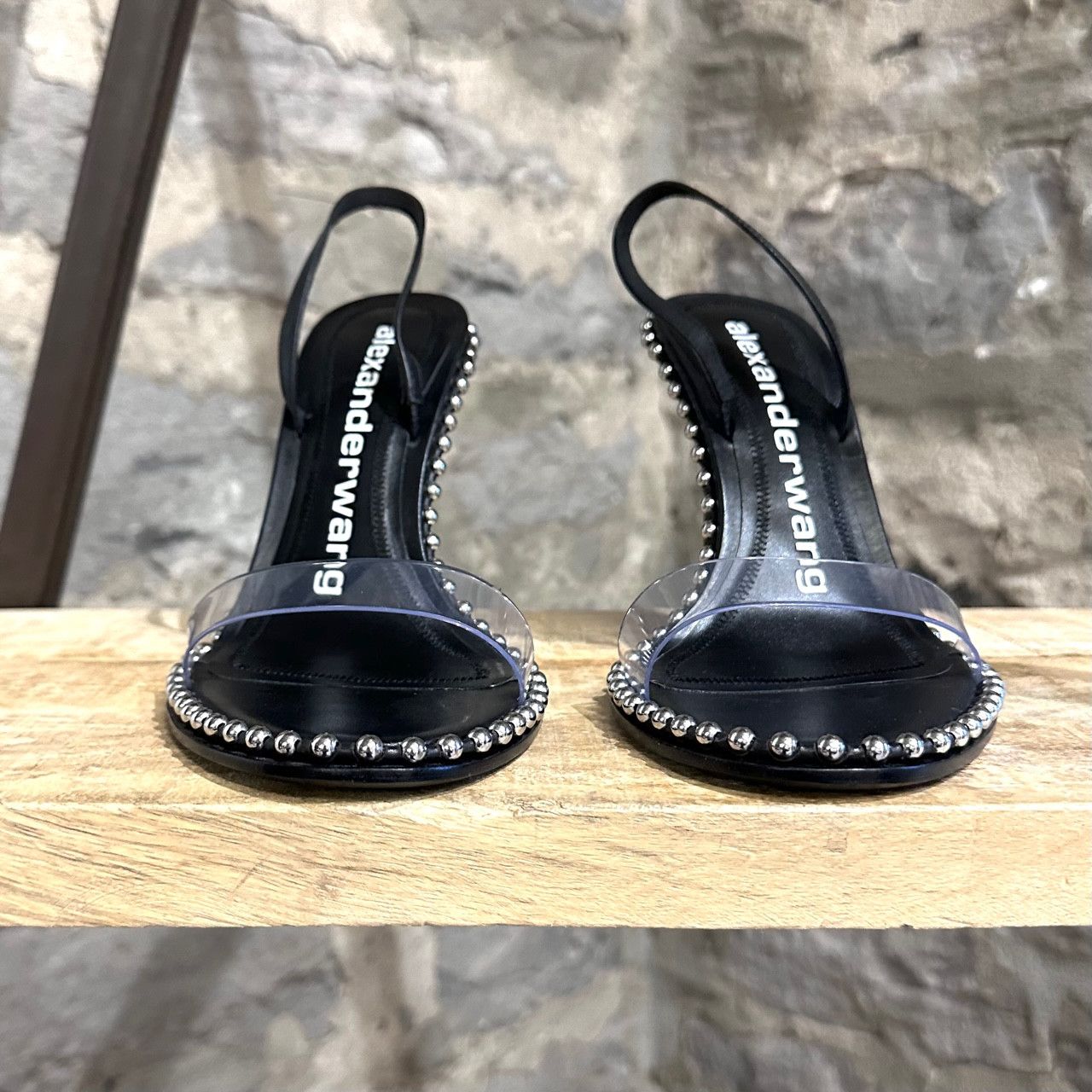 Alexander Wang Alexander Wang Studded PVC Black Nova Sling-back Sandals Size US 8.5 / IT 38.5 - 3 Thumbnail