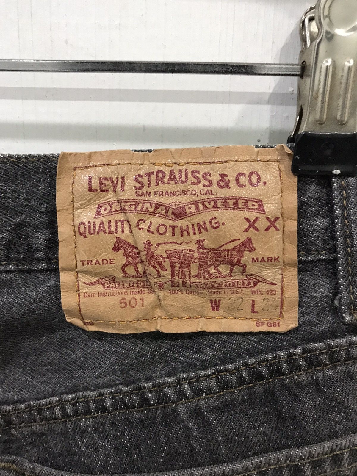 Levi's × Vintage Vintage Levis 90s Black Lot 501 544 Button Usa Denim Size US 31 - 6 Thumbnail