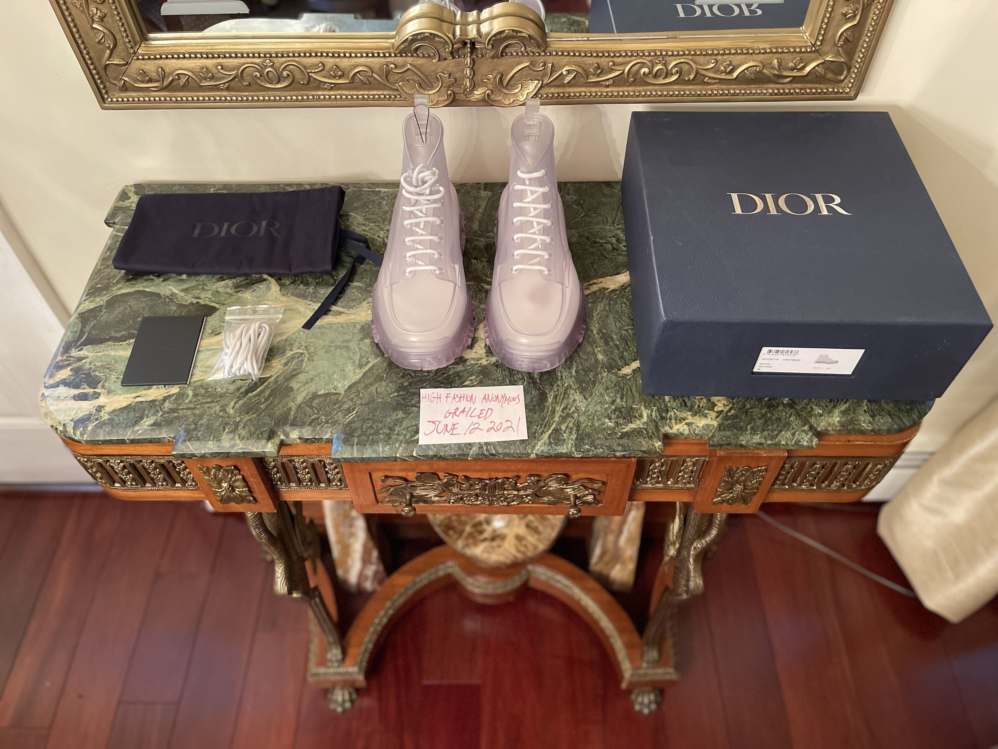 Dior DIOR AND DANIELARSHAM TRANSLUCENTWHITE HIGHTOP RUBBER BOOTS Size US 12 / EU 45 - 17 Thumbnail
