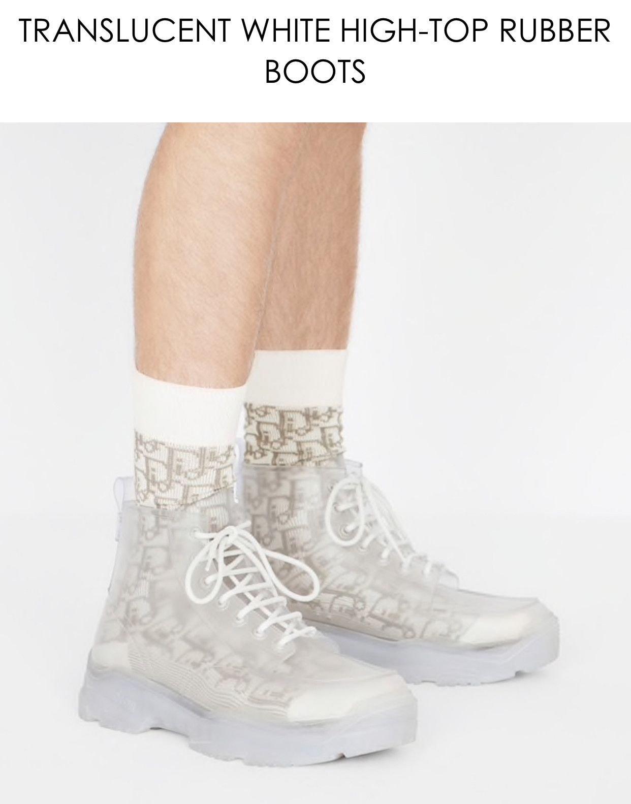 Dior DIOR AND DANIELARSHAM TRANSLUCENTWHITE HIGHTOP RUBBER BOOTS Size US 12 / EU 45 - 6 Thumbnail