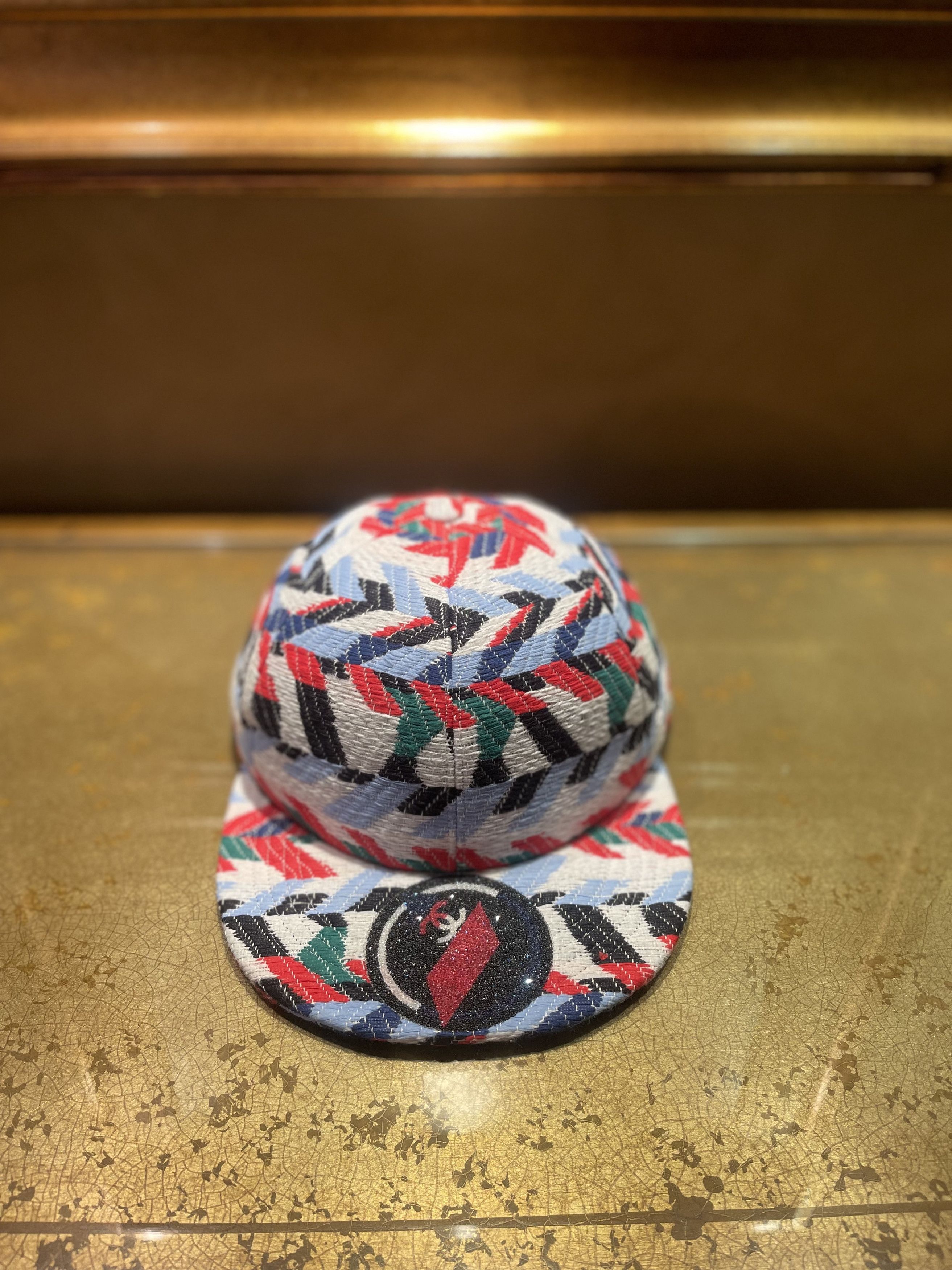 CHANEL RUNWAY 16S GEOMETRIC MULTICOLOR BASEBALL CAP 16S