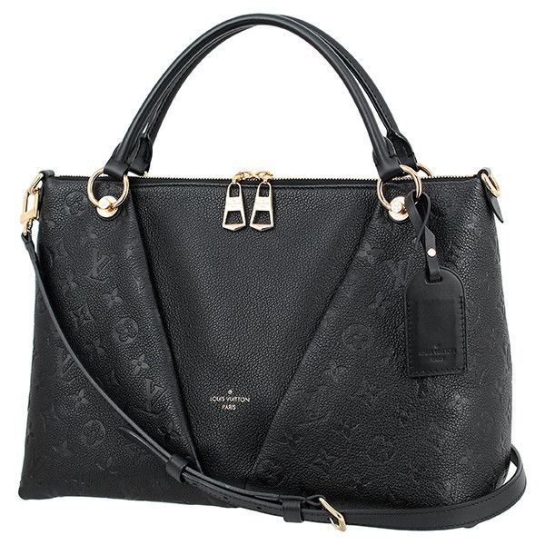 Louis Vuitton V Tote MM Monogram Implant Noir Handbag Tote Bag