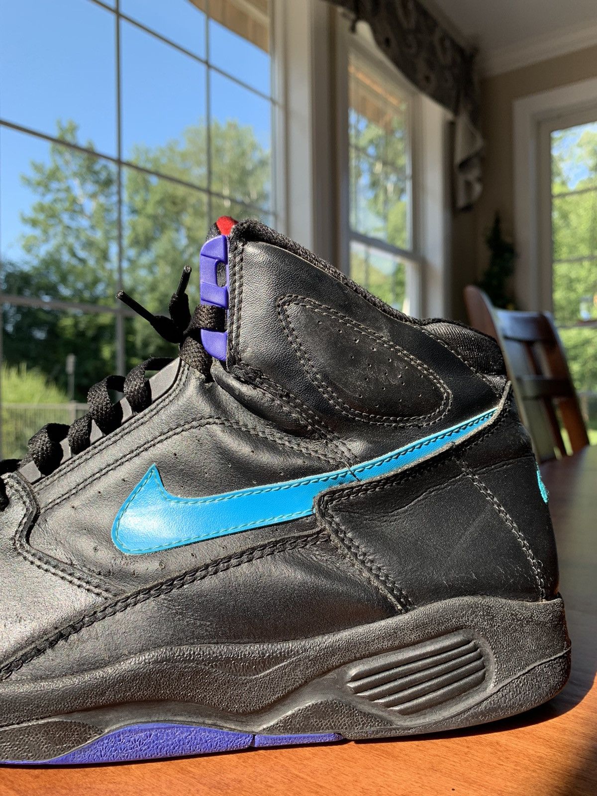 Nike 1993 Nike Air Flight Black Aqua Size 10.5 100 Wearable Grailed