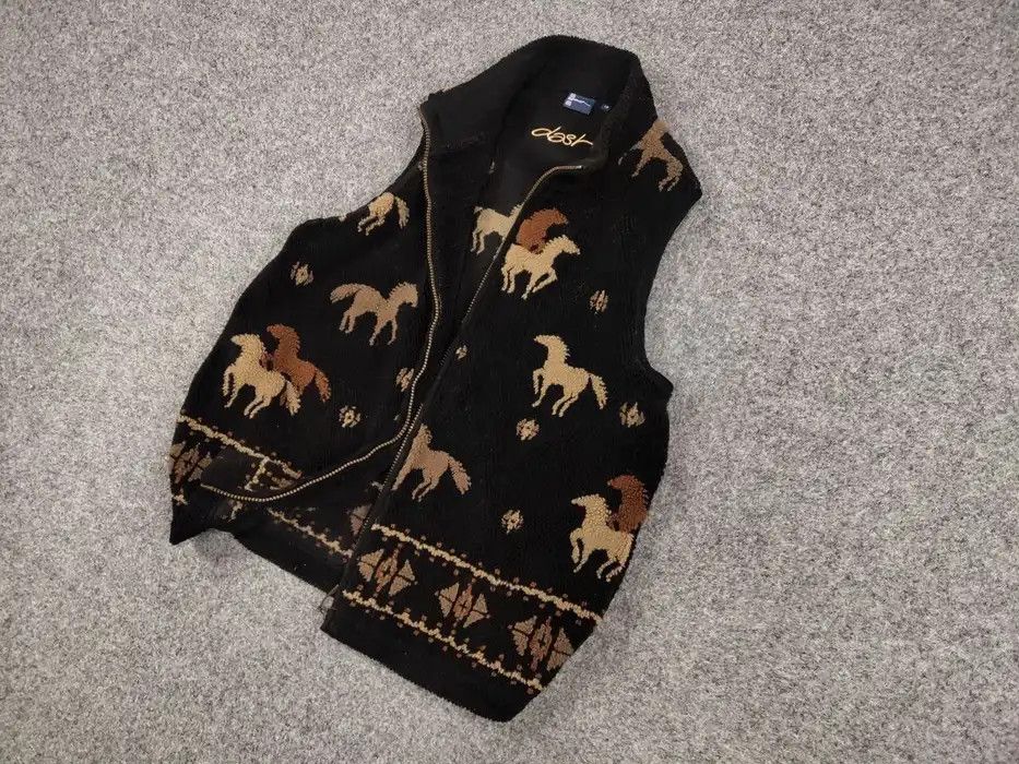 Other Vintage 90's All dark Print Zip Fleece Vest Jacket Size US M / EU 48-50 / 2 - 3 Thumbnail