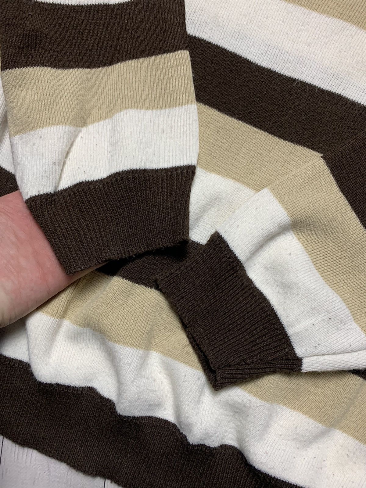 Nike × Vintage Vintage Nike sweater brown striped size L Size US L / EU 52-54 / 3 - 5 Thumbnail