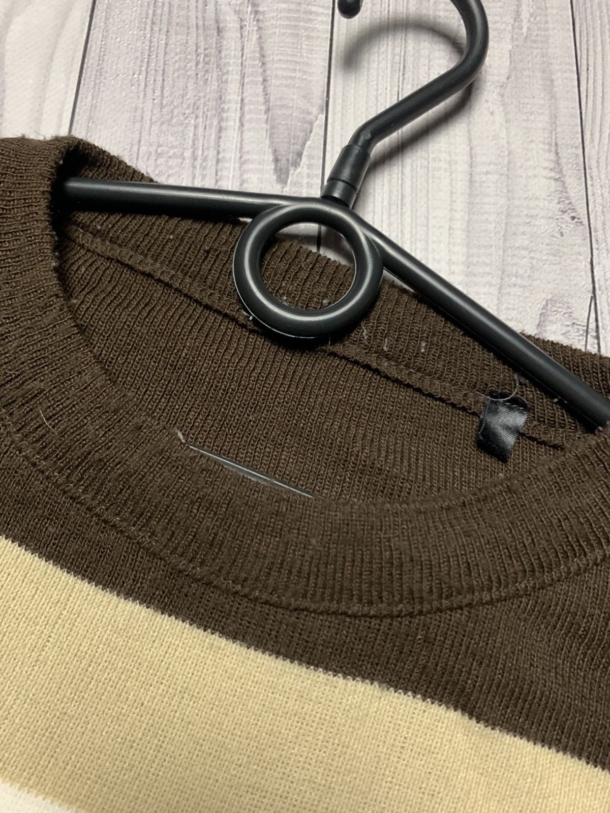 Nike × Vintage Vintage Nike sweater brown striped size L Size US L / EU 52-54 / 3 - 4 Thumbnail