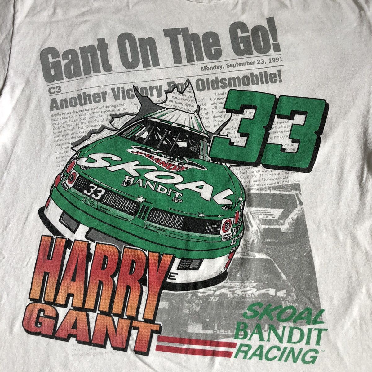 NASCAR Vintage 1990s NASCAR Harry Gant Racing Graphic Logo T Shirt Size US XL / EU 56 / 4 - 4 Thumbnail
