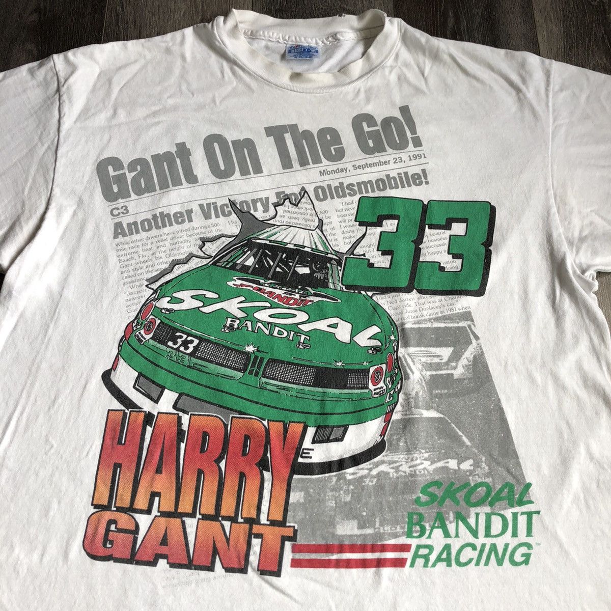 NASCAR Vintage 1990s NASCAR Harry Gant Racing Graphic Logo T Shirt Size US XL / EU 56 / 4 - 3 Thumbnail