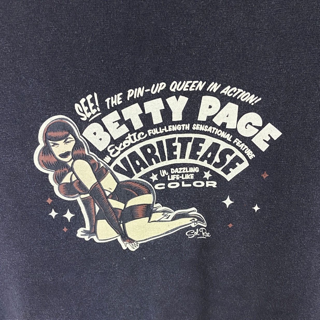 Vintage Vintage 00s Betty Page Varietease Flame Job Sol Rac tee rare Size US XL / EU 56 / 4 - 3 Thumbnail