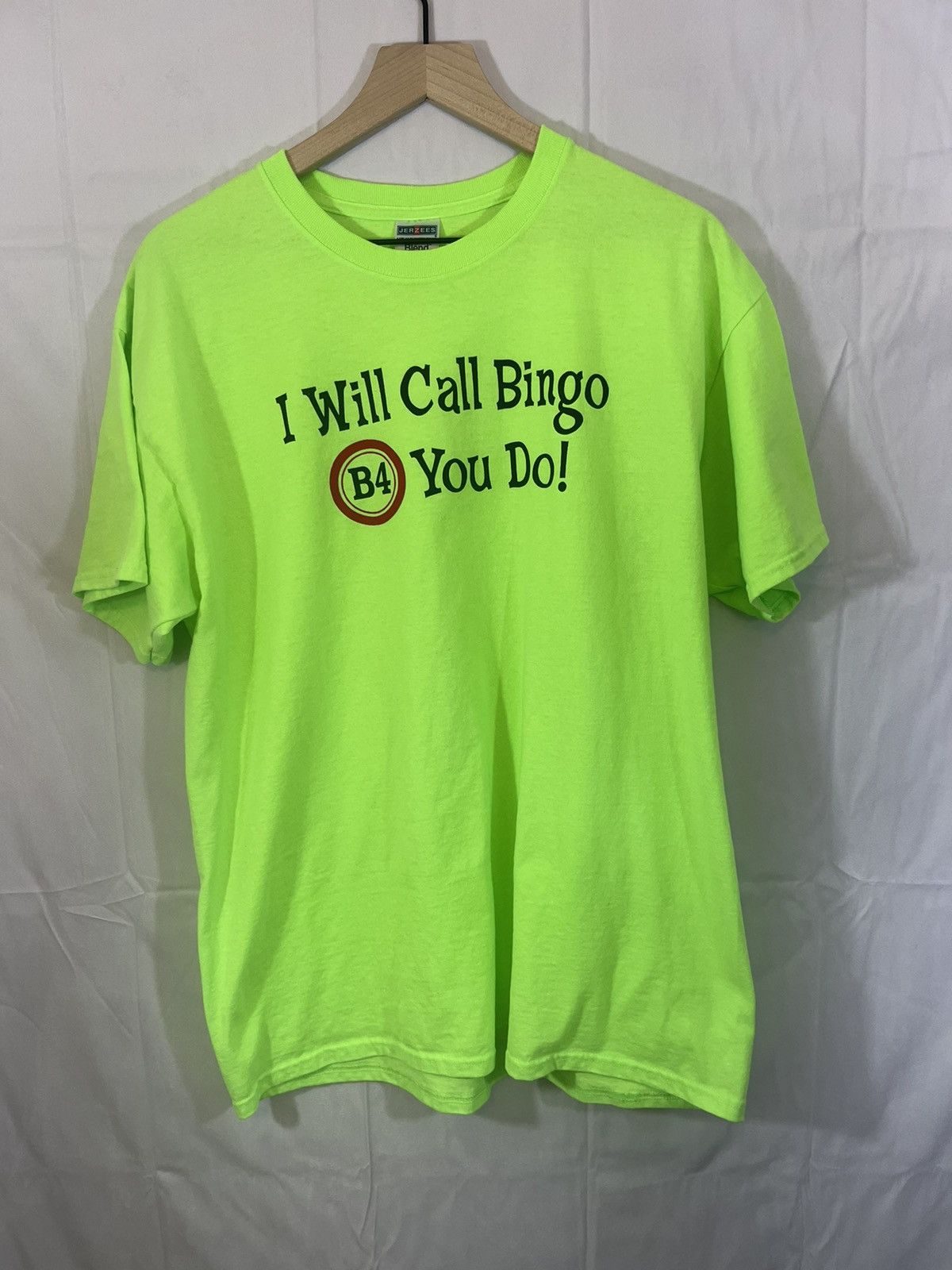 Vintage Bingo Game Neon Green Y2K 2000s Quote Tee Size US XL / EU 56 / 4 - 1 Thumbnail