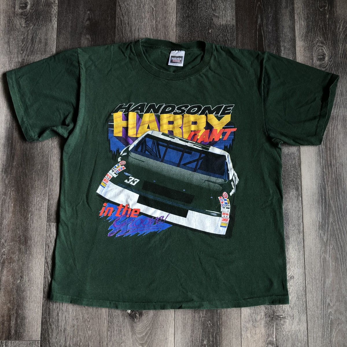NASCAR Vintage 1990s Handsome Harry Gant NASCAR Graphic Tee Shirt Size US XL / EU 56 / 4 - 2 Thumbnail