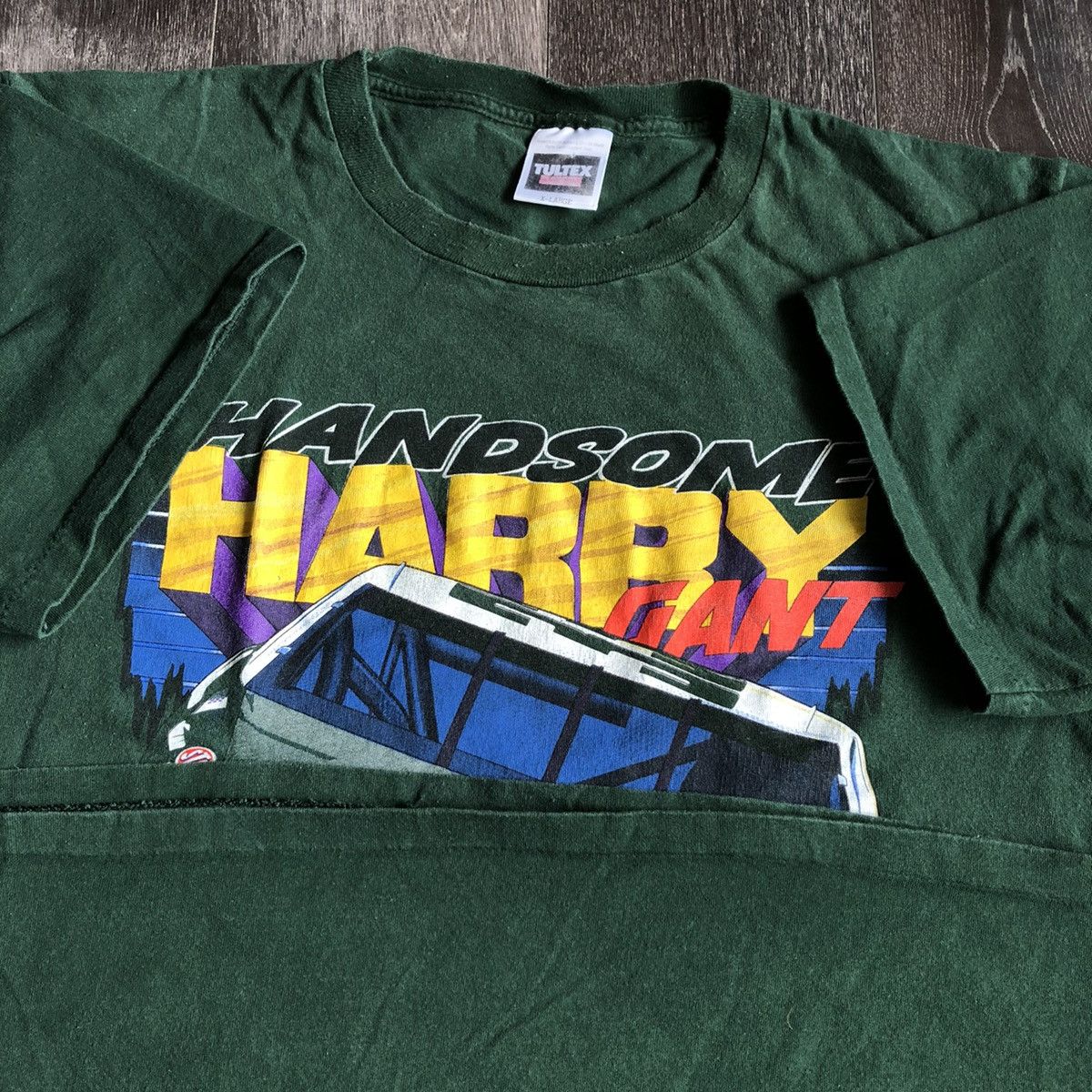 NASCAR Vintage 1990s Handsome Harry Gant NASCAR Graphic Tee Shirt Size US XL / EU 56 / 4 - 4 Thumbnail