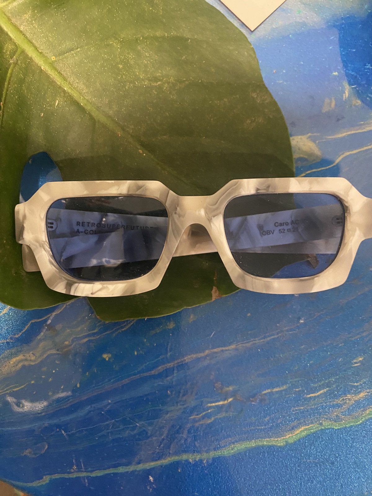 A-COLD-WALL* × Retrosuperfuture A-COLD-WALL x RETROSUPERFUTURE White/Grey Marble Glasses Size ONE SIZE - 2 Thumbnail