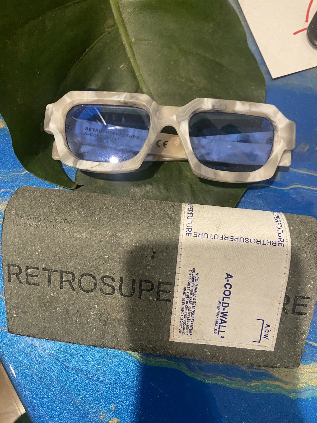 A-COLD-WALL* × Retrosuperfuture A-COLD-WALL x RETROSUPERFUTURE White/Grey Marble Glasses Size ONE SIZE - 6 Thumbnail