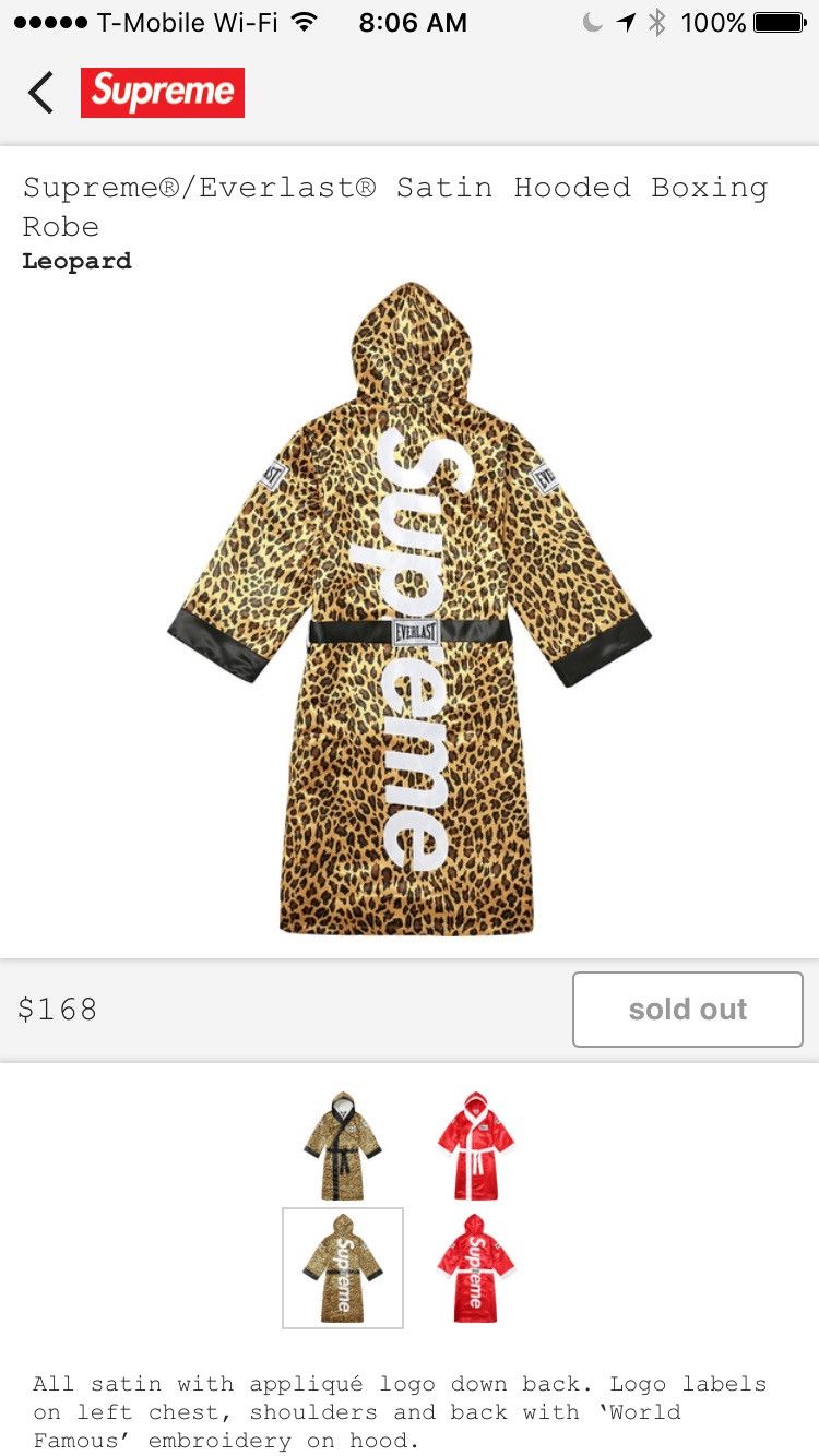 Everlast Supreme Supreme Everlast Boxing Robe Leopard Grailed