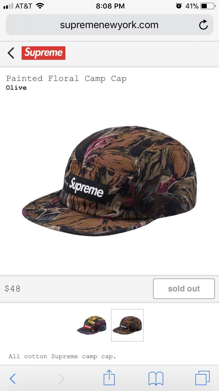 Supreme painted floral camp cap online