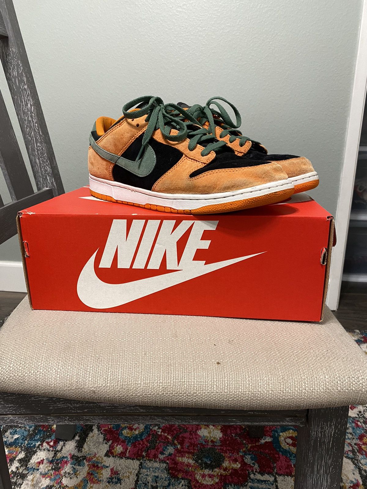 image of Nike Dunk Low Ceramic (2020) Shoes in Orange, Men's (Size 12)