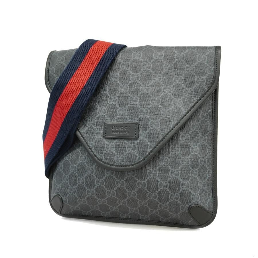 Gucci Supreme Hardware Dark Gray Black Silver GG Shoulder Bag