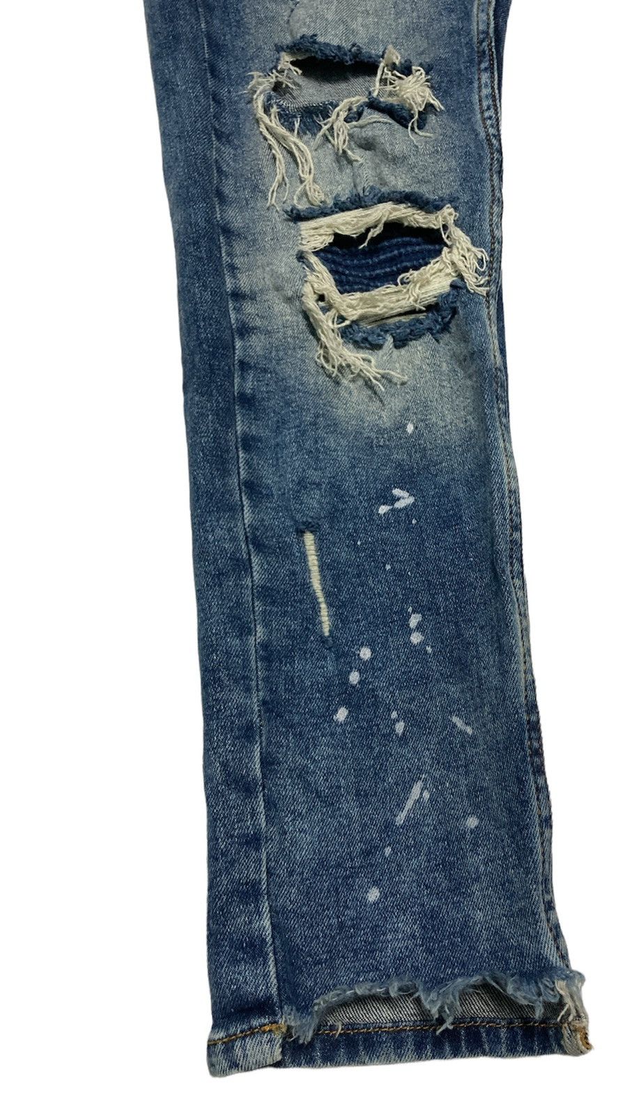 Zara DISTRESSED PAINT SPLATTER DENIM Size US 30 / EU 46 - 4 Thumbnail