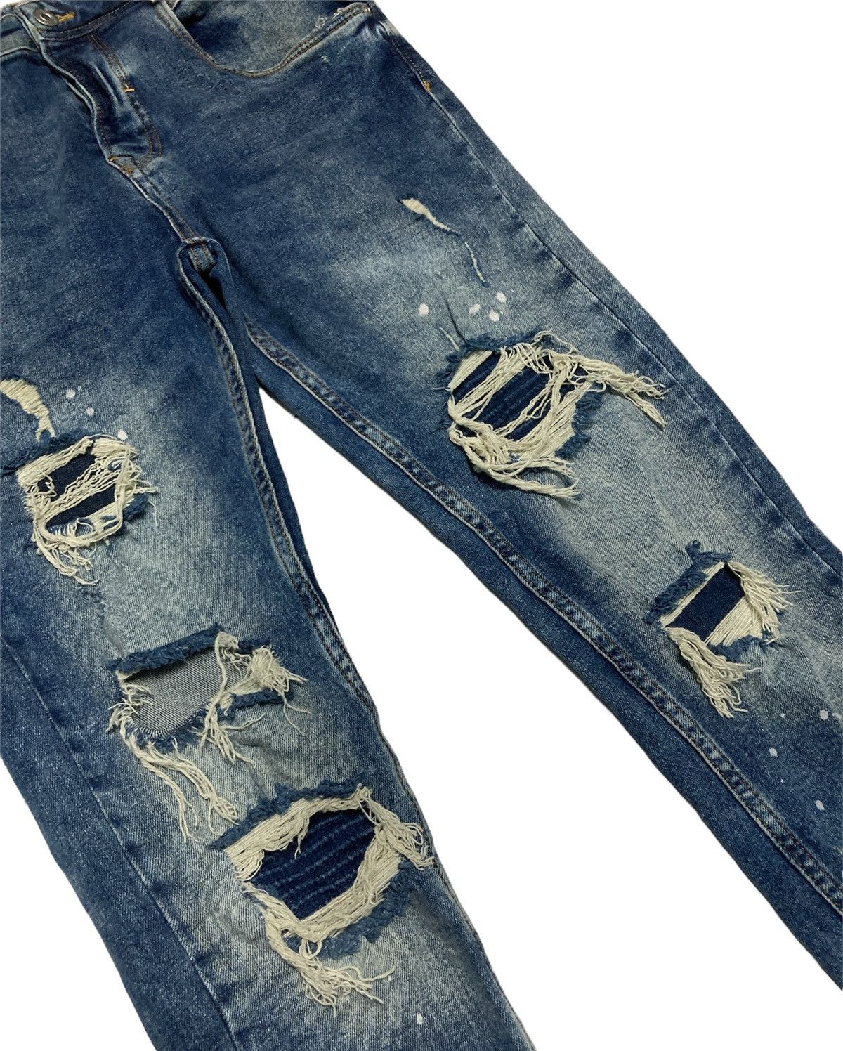 Zara DISTRESSED PAINT SPLATTER DENIM Size US 30 / EU 46 - 2 Thumbnail