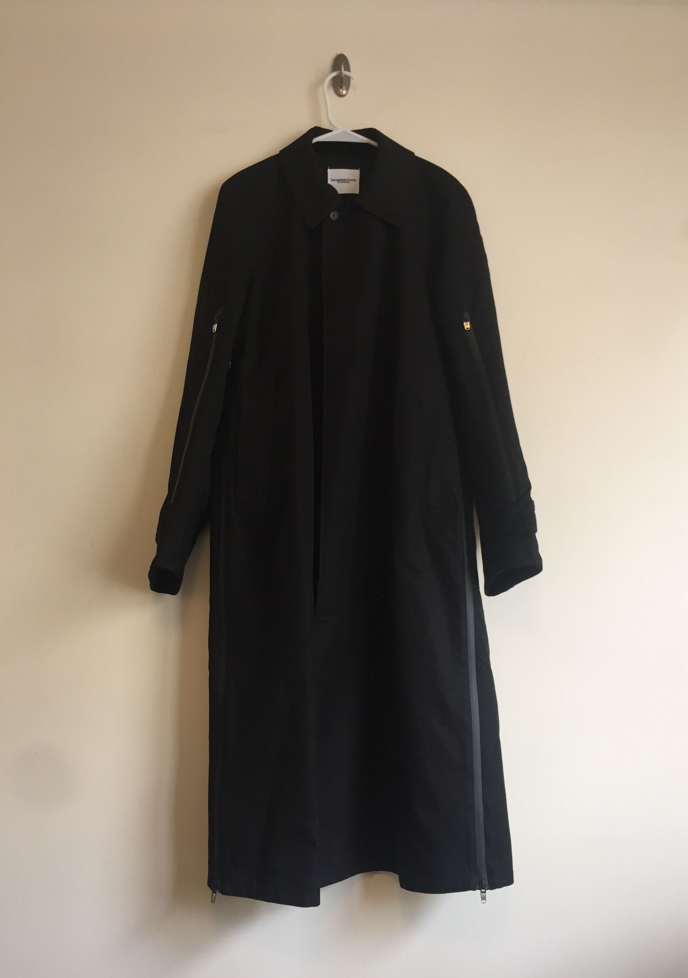 Number (N)ine AW18 Mackintosh Bondage Strap Wool/Cotton Shell Coat ...