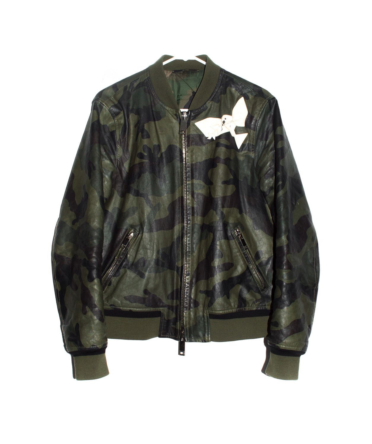 Valentino FW15 Runway Camouflage Calfskin Leather Jacket w/ Dove Size US M / EU 48-50 / 2 - 2 Thumbnail
