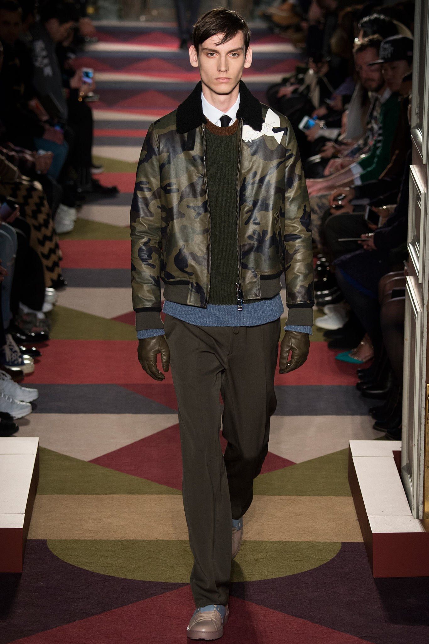 Valentino FW15 Runway Camouflage Calfskin Leather Jacket w/ Dove Size US M / EU 48-50 / 2 - 1 Thumbnail