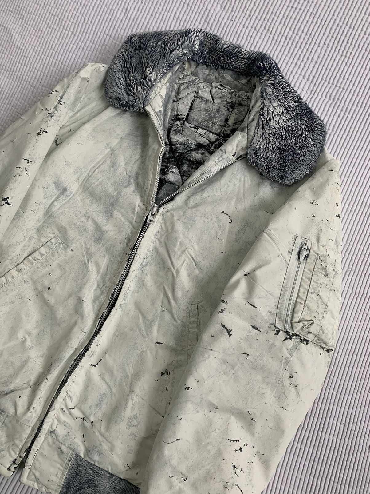 Handmade Cracking Paint Bomber Size US L / EU 52-54 / 3 - 4 Thumbnail