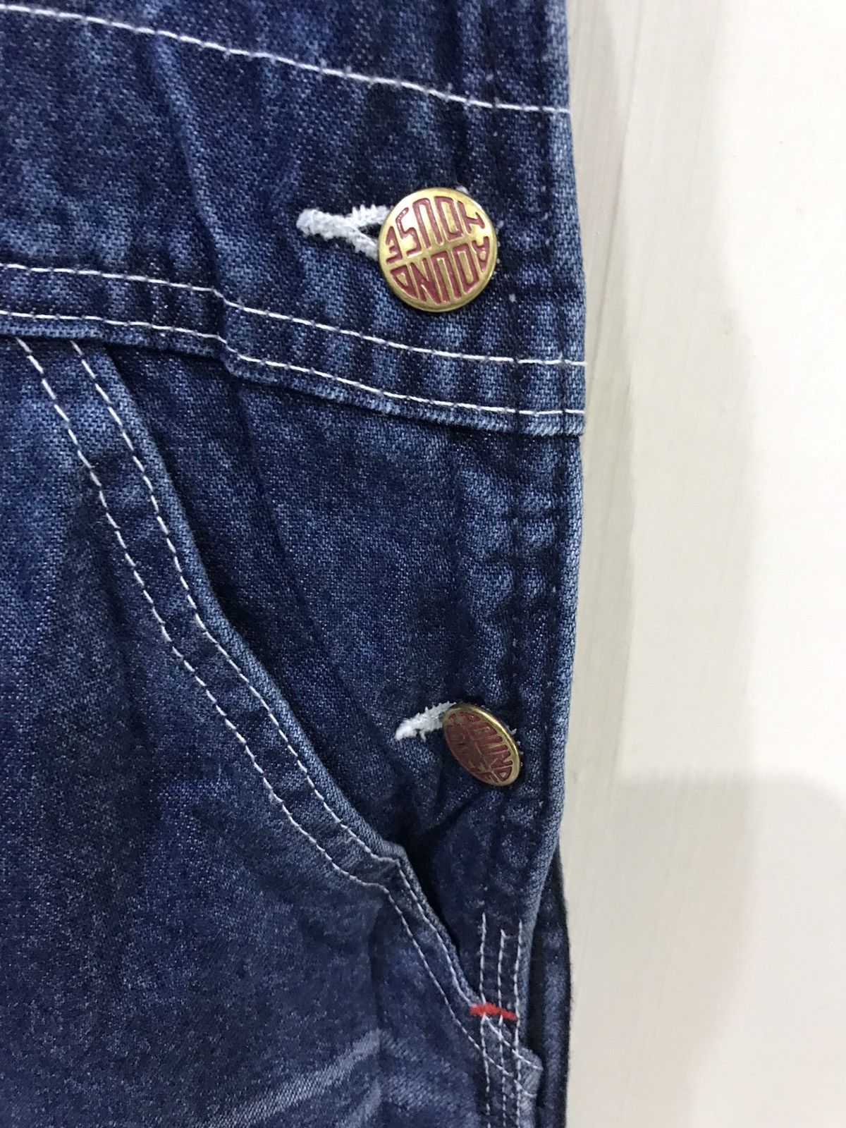 Vintage FOR W29-W31🔥Vintage ROUNDHOUSE Classic Fade Denim Overall Size US 33 - 7 Thumbnail
