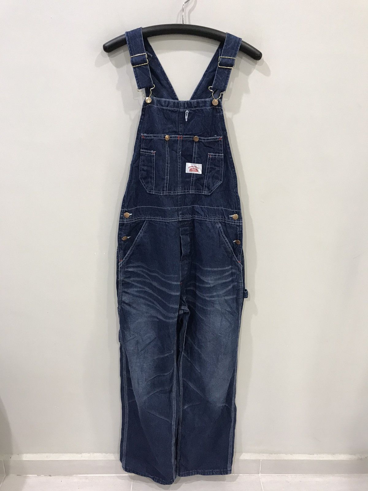 Vintage FOR W29-W31🔥Vintage ROUNDHOUSE Classic Fade Denim Overall Size US 33 - 3 Thumbnail