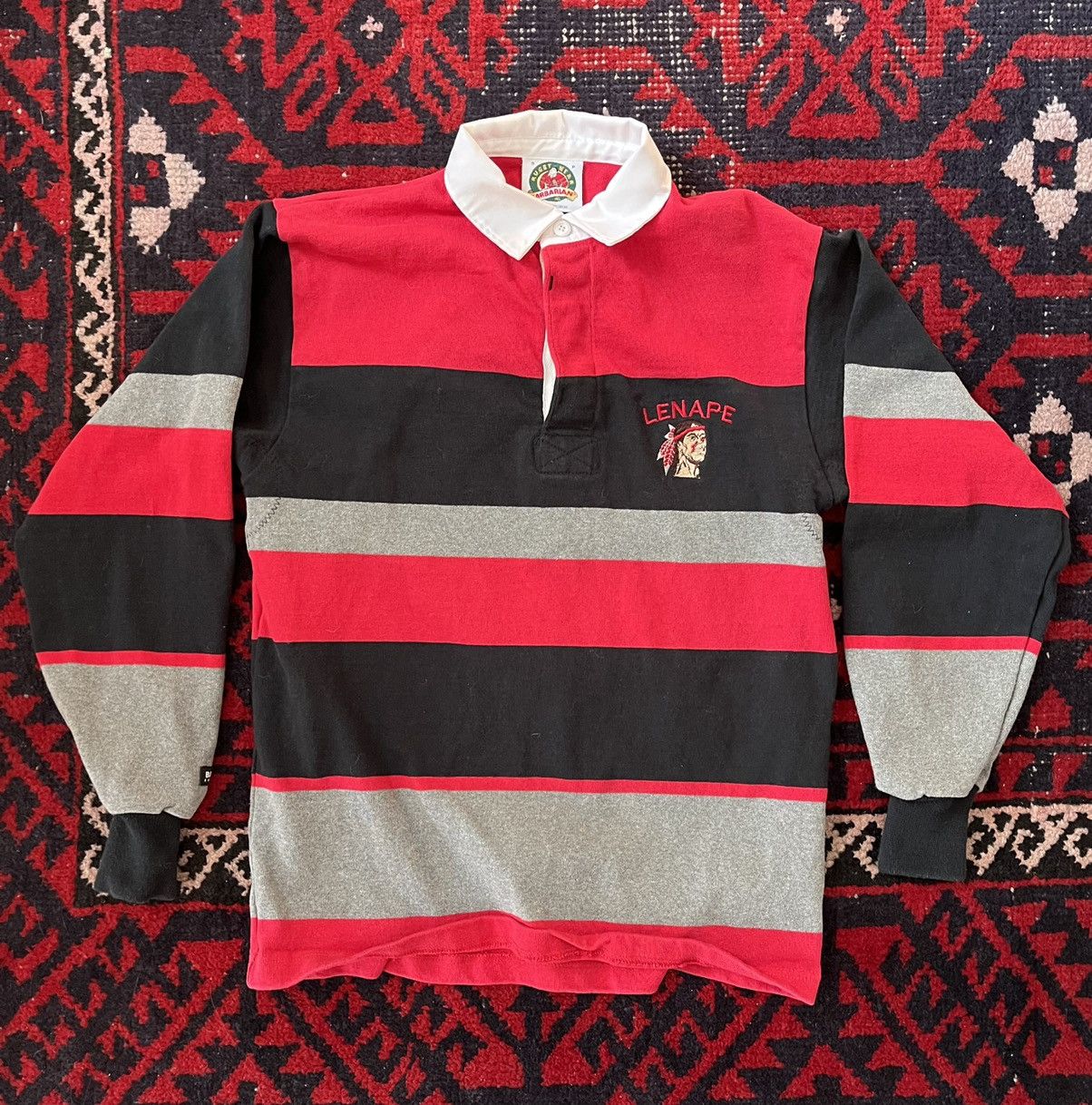 Vintage Rugby Wear Barbarian Srtiped Rugby Shirt w/ Embroidery Grailed