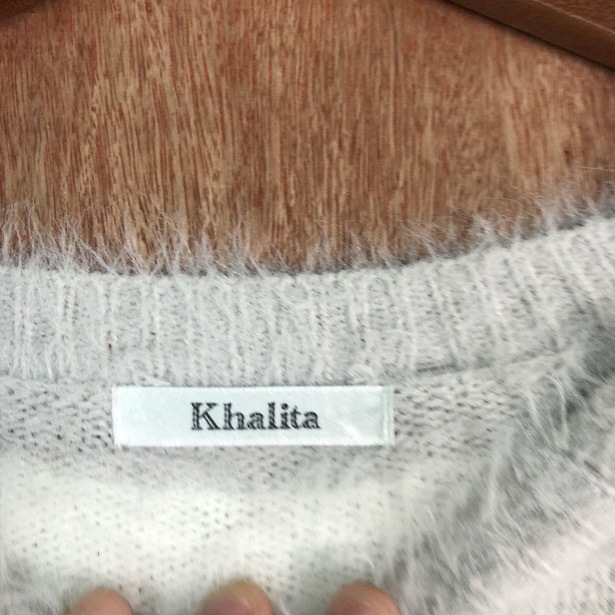 Homespun Knitwear Japan Stripe White Grey Mohair Knitwear Kurt Cobain style Size US M / EU 48-50 / 2 - 8 Thumbnail