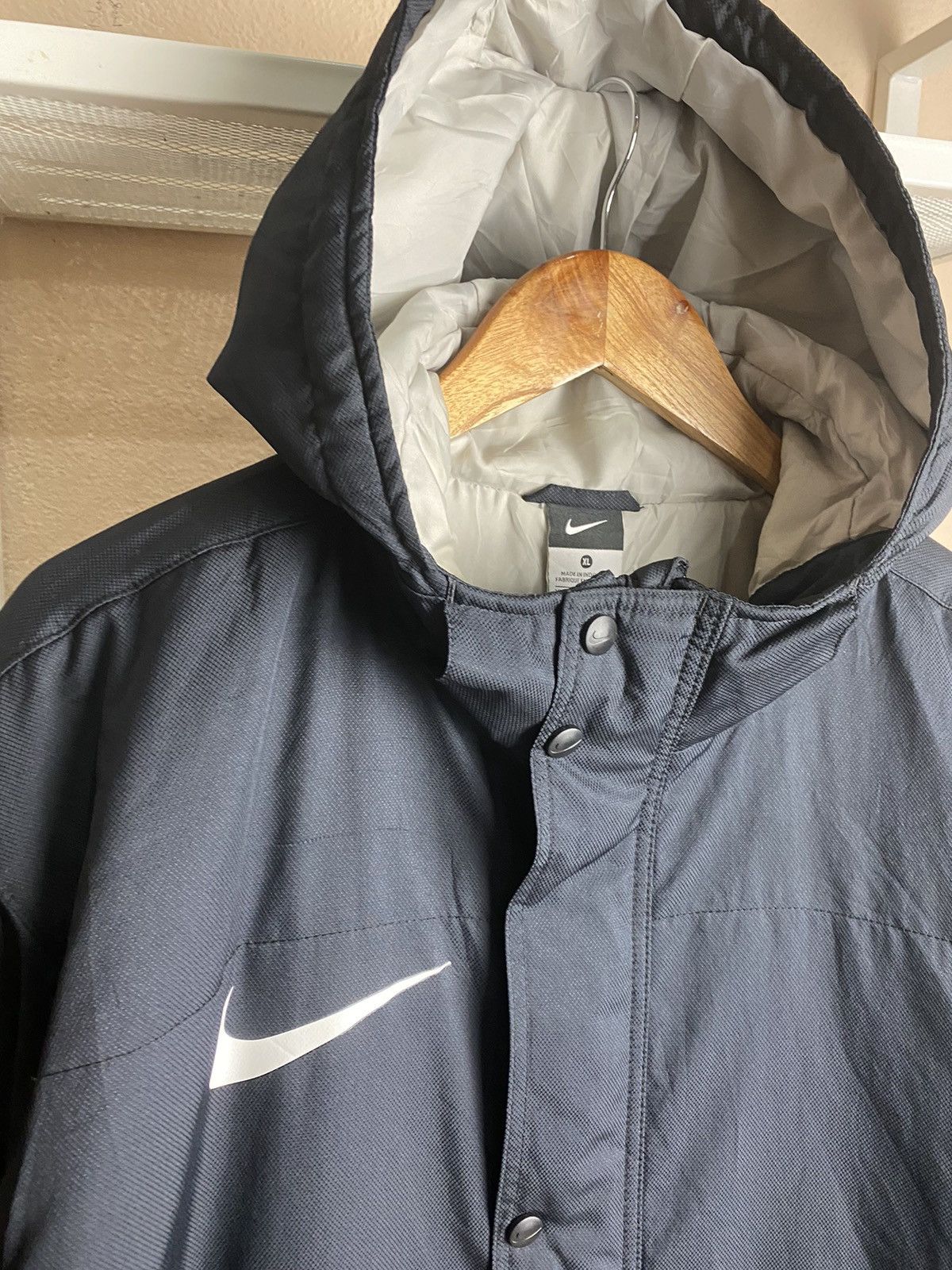 Japanese Brand Nike Black Light Puffer Long Jacket Size US XL / EU 56 / 4 - 13 Thumbnail