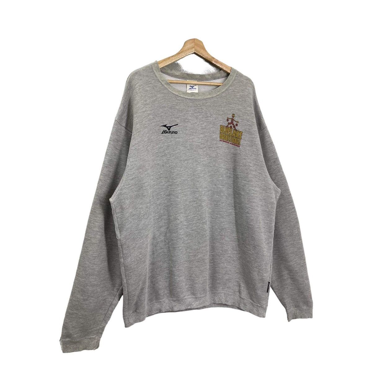 Japanese Brand × Mizuno Vintage Mizuno Blue Lake Basketball Small Logo Sweatshirt Size US XXL / EU 58 / 5 - 2 Thumbnail