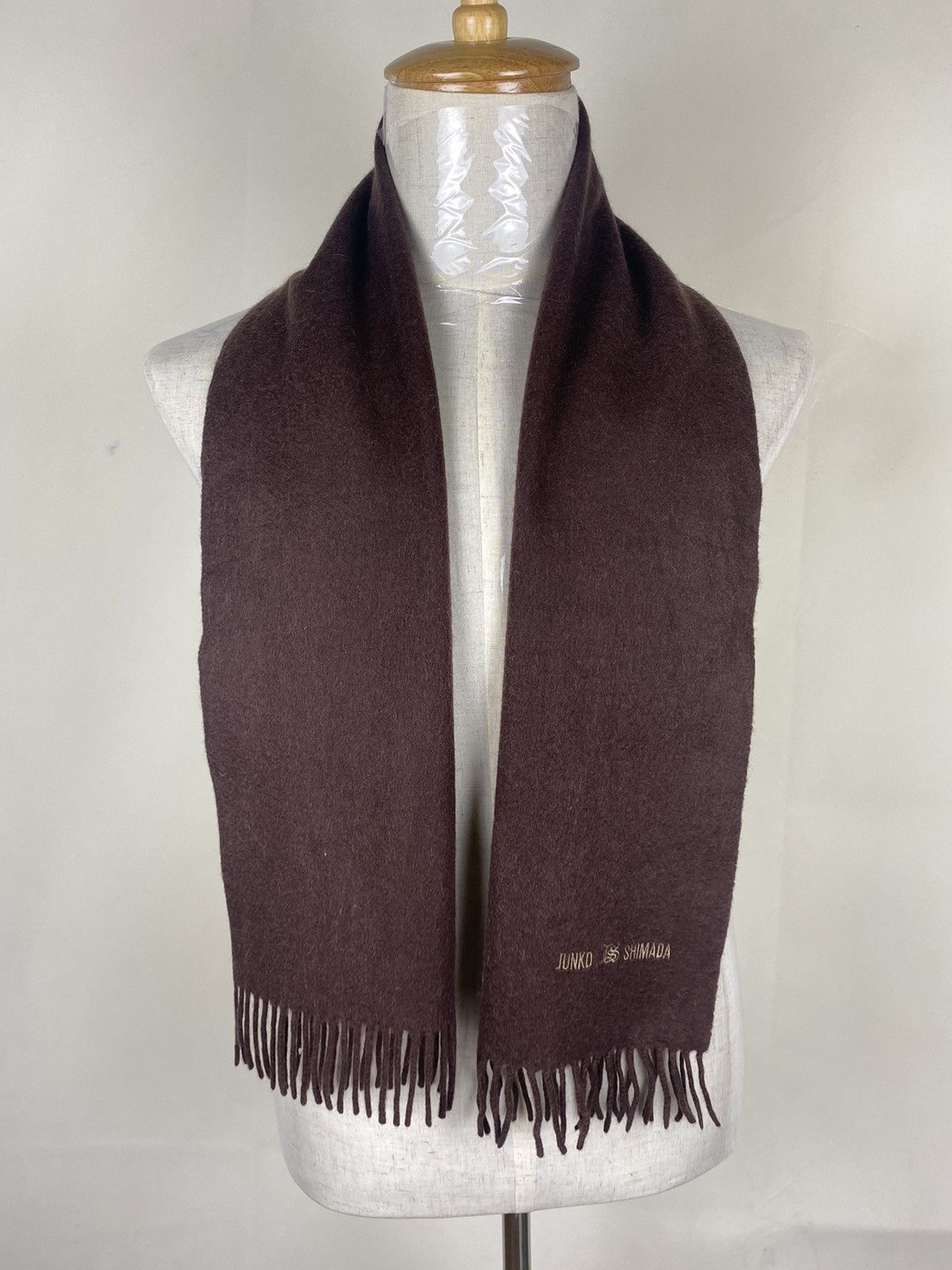 Junko Shimada Junko Shimada Brown Scarf Muffler Wool Size ONE SIZE - 1 Thumbnail