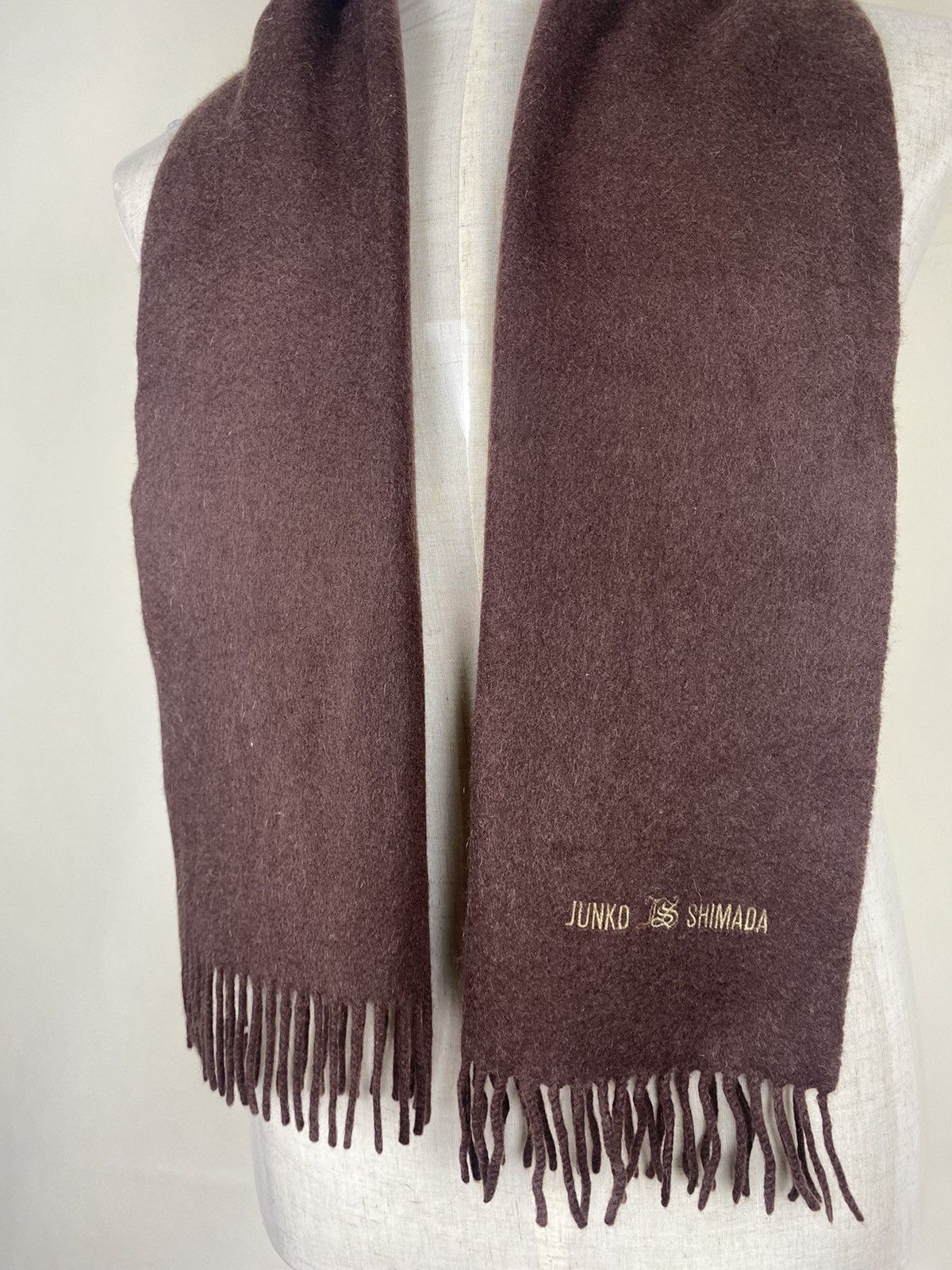 Junko Shimada Junko Shimada Brown Scarf Muffler Wool Size ONE SIZE - 2 Thumbnail