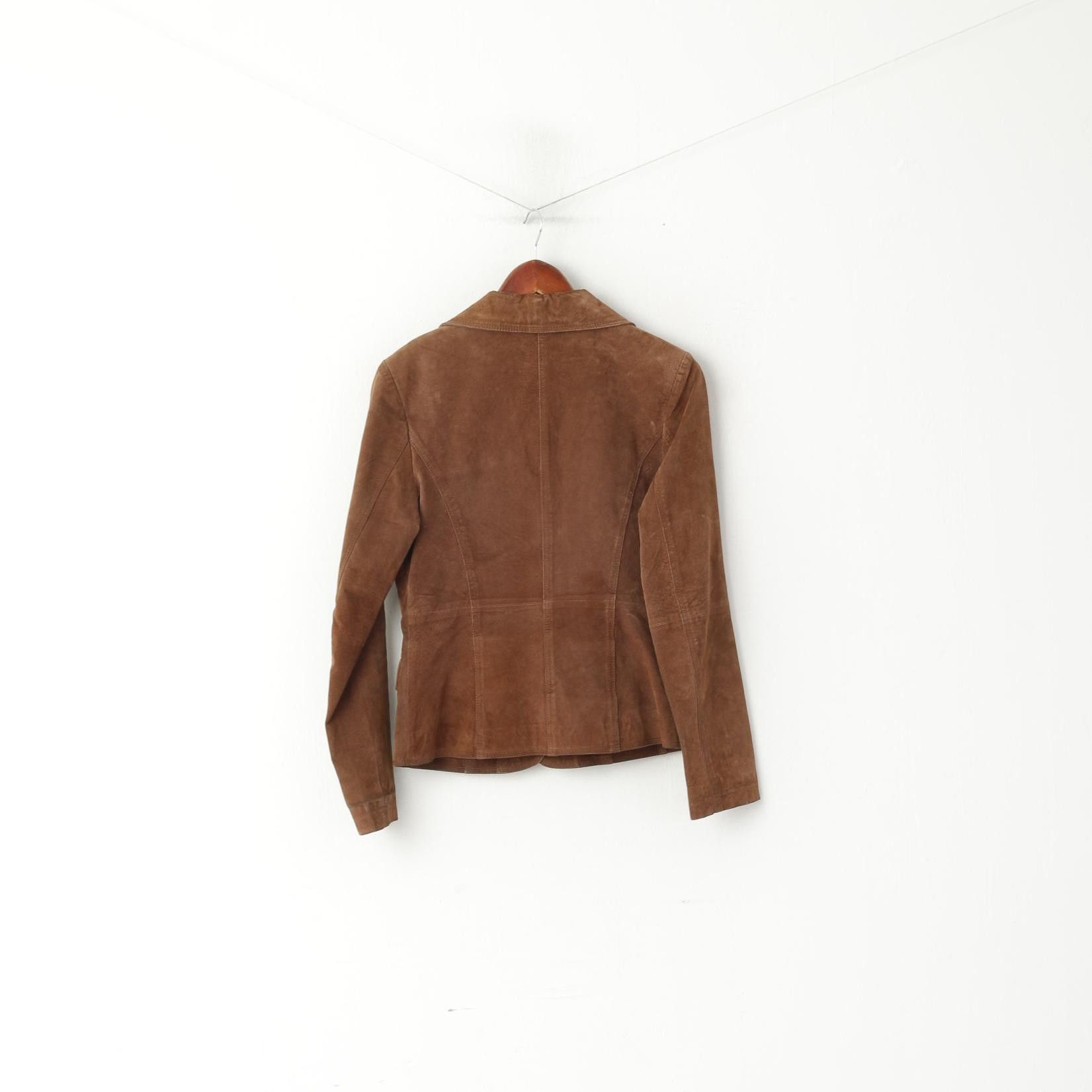 Vintage Vera Pelle Women 10 S Jacket Brown 100% Leather Suede 3829 Size S / US 4 / IT 40 - 6 Thumbnail