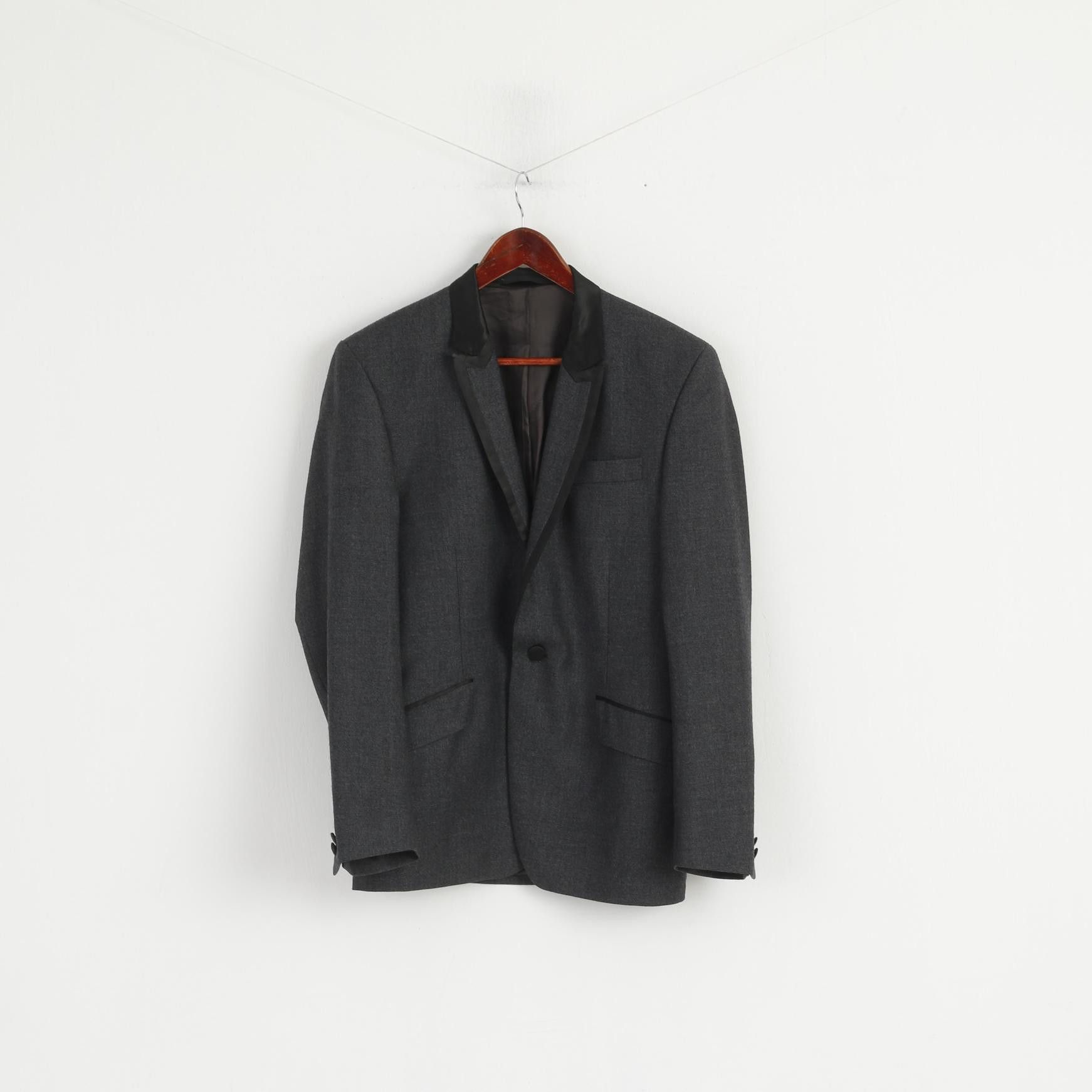 Vintage Philosophy Blues Original Men 38 48 Blazer Grey Wool 6142 Size 38R - 1 Thumbnail