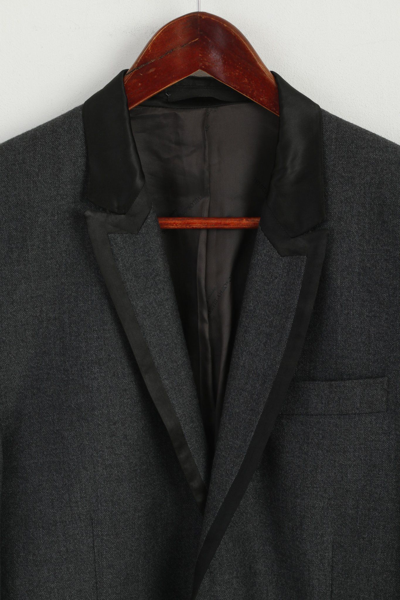 Vintage Philosophy Blues Original Men 38 48 Blazer Grey Wool 6142 Size 38R - 2 Thumbnail