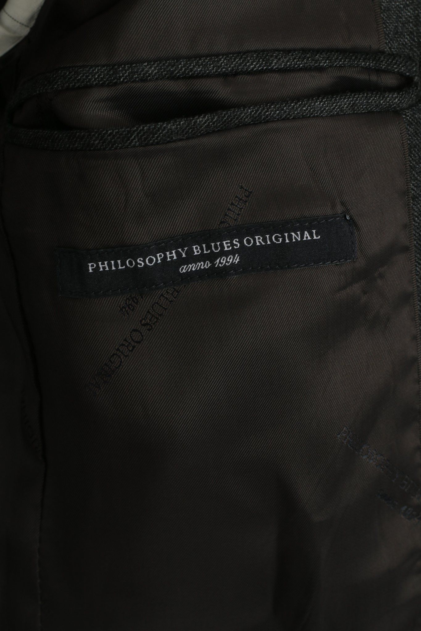 Vintage Philosophy Blues Original Men 38 48 Blazer Grey Wool 6142 Size 38R - 4 Thumbnail