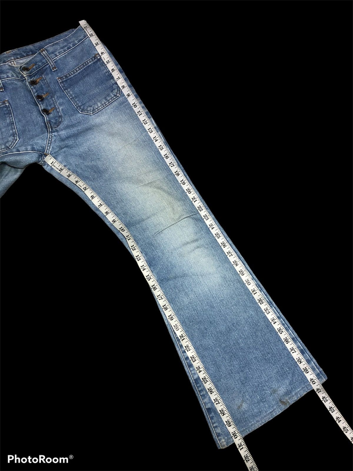 Hypebeast FLARED⚡️⚡️AMERICANINO WASHED BLUE DENIM Size US 31 - 7 Thumbnail