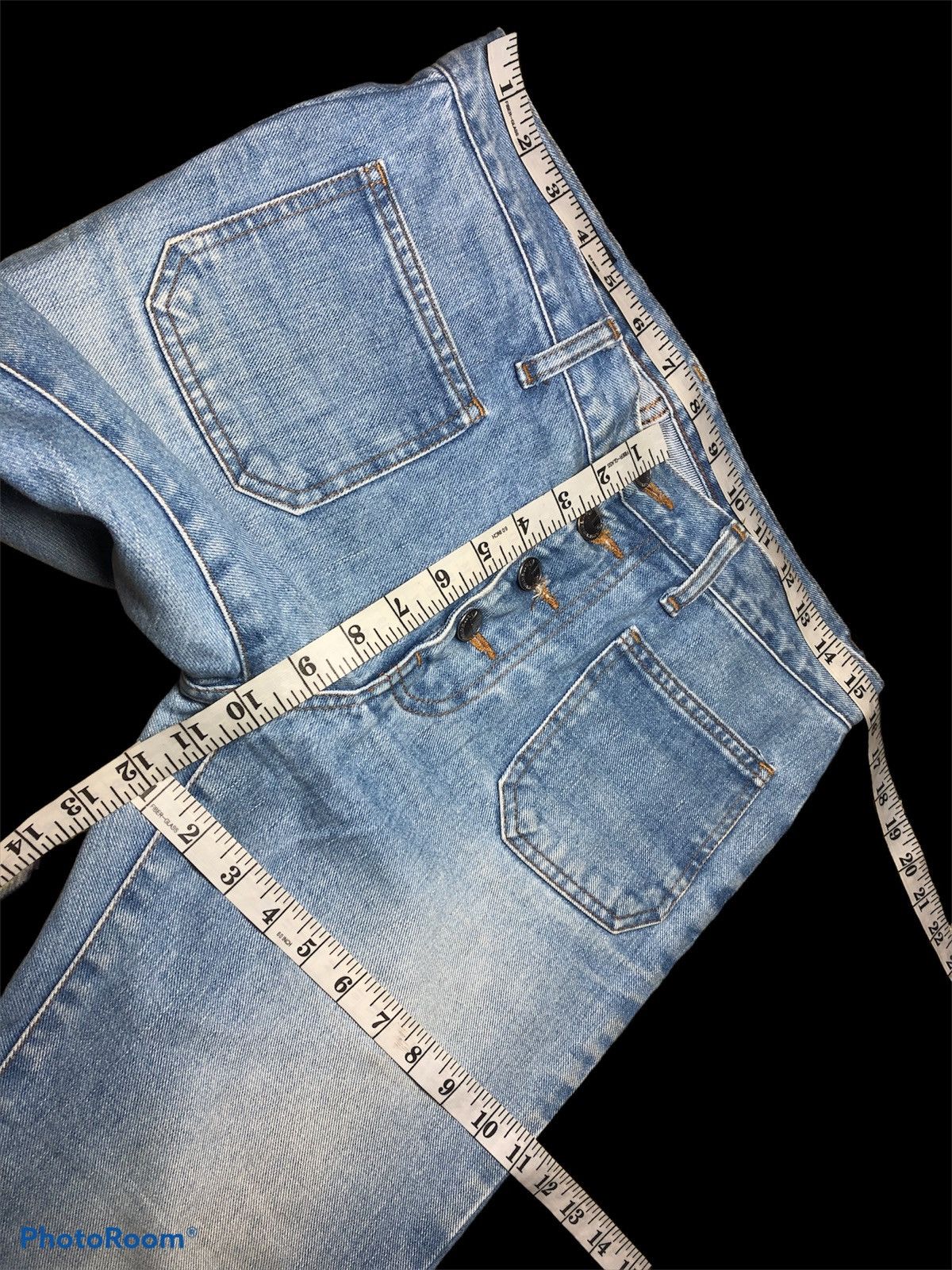 Hypebeast FLARED⚡️⚡️AMERICANINO WASHED BLUE DENIM Size US 31 - 5 Thumbnail